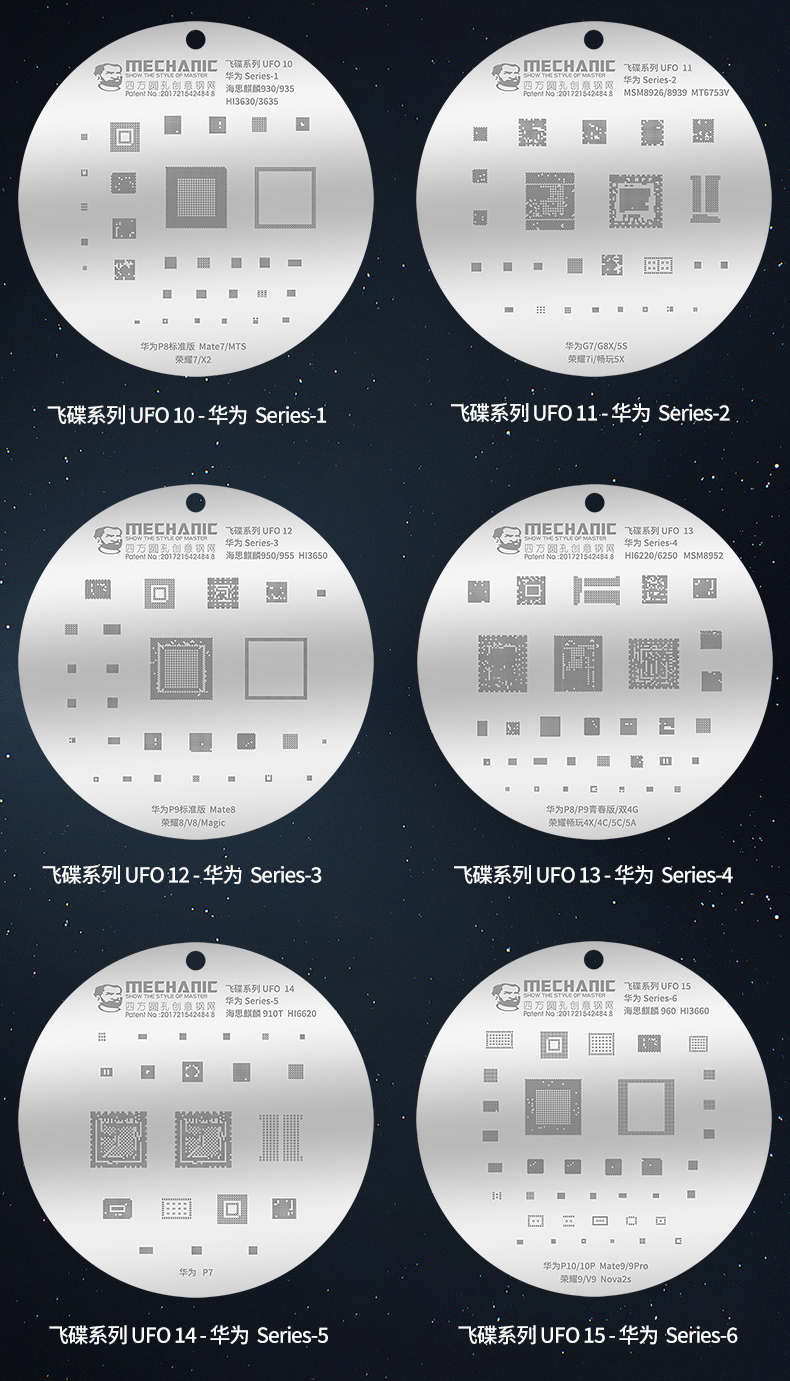 MECHANIC huawei composite stencils set